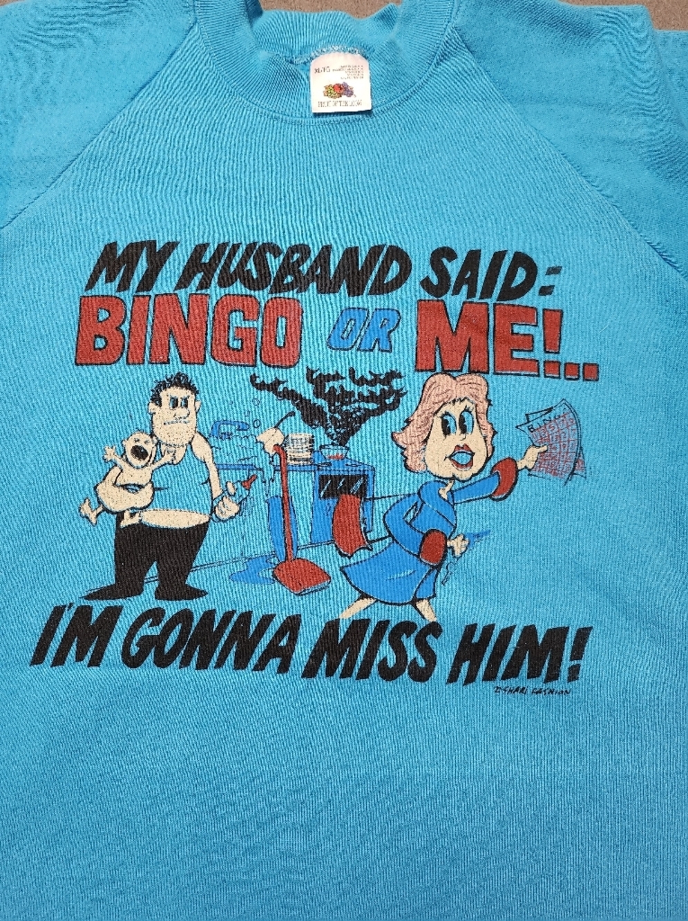 Vintage Bingo Lover Funny Sweatshirt Comedy Sweatshirt Sz XL